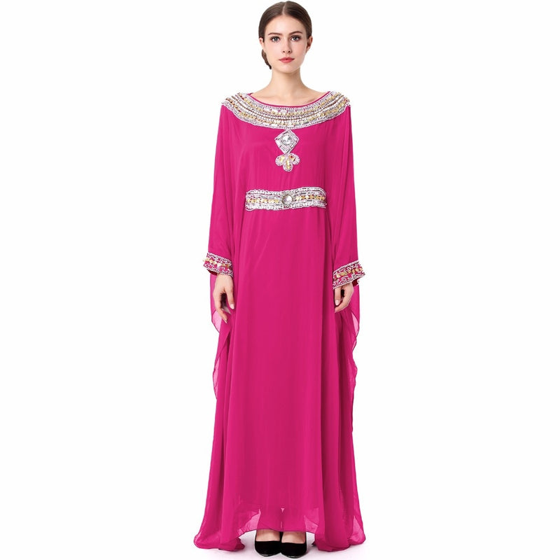 women embroidery long sleeve muslim abaya dress gown dubai moroccan kaftan caftan islamic abaya clothing turkish arabic dress