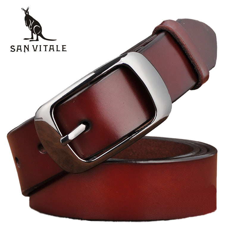 new designer fashion women's belts genuine leather brand straps female waistband pin buckles fancy vintage for jeans