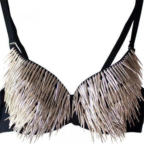 hot sexy bra women fashion spike stud rivet bra