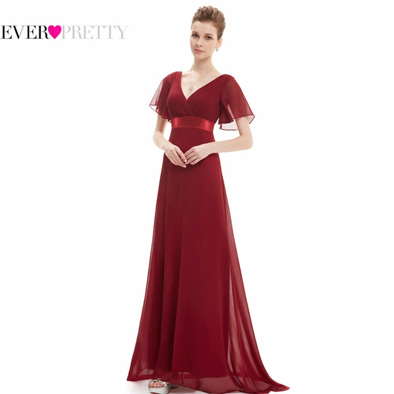 evening dresses ever pretty glamorous double v-neck ruffles formal evening gowns party dresses