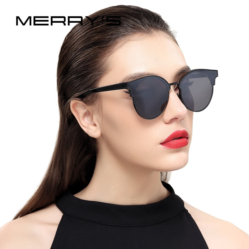 merry's women cat eye sunglasses classic brand designer semi rimless sunglasses