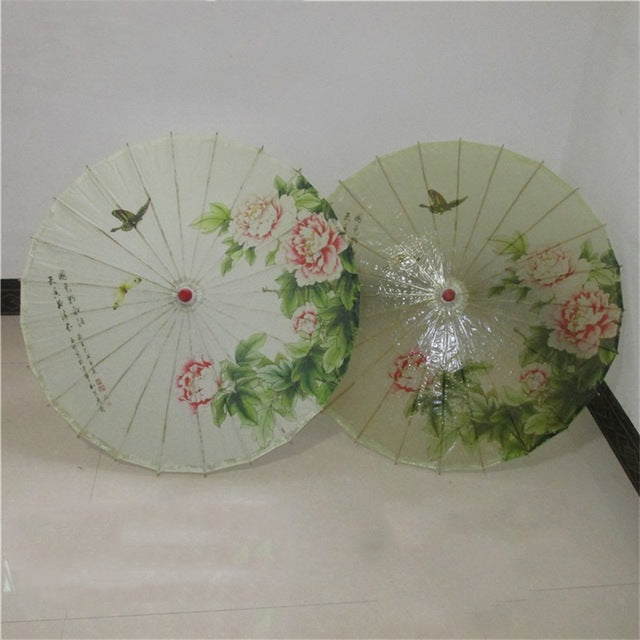chuangge handmade oiled paper umbrella bamboo wooden rain umbrella women classical japanese chinese style guarda chuva a4 peony