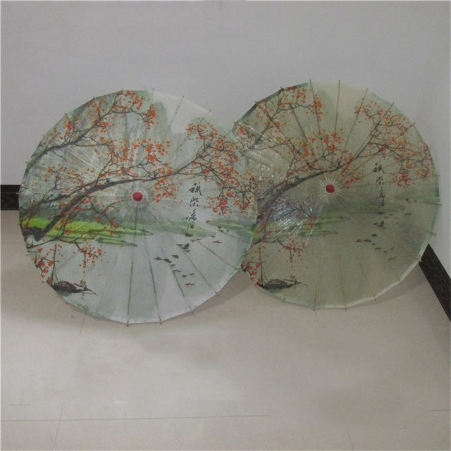 chuangge handmade oiled paper umbrella bamboo wooden rain umbrella women classical japanese chinese style guarda chuva a9 lijiang river