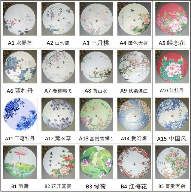 chuangge handmade oiled paper umbrella bamboo wooden rain umbrella women classical japanese chinese style guarda chuva contact to select 1