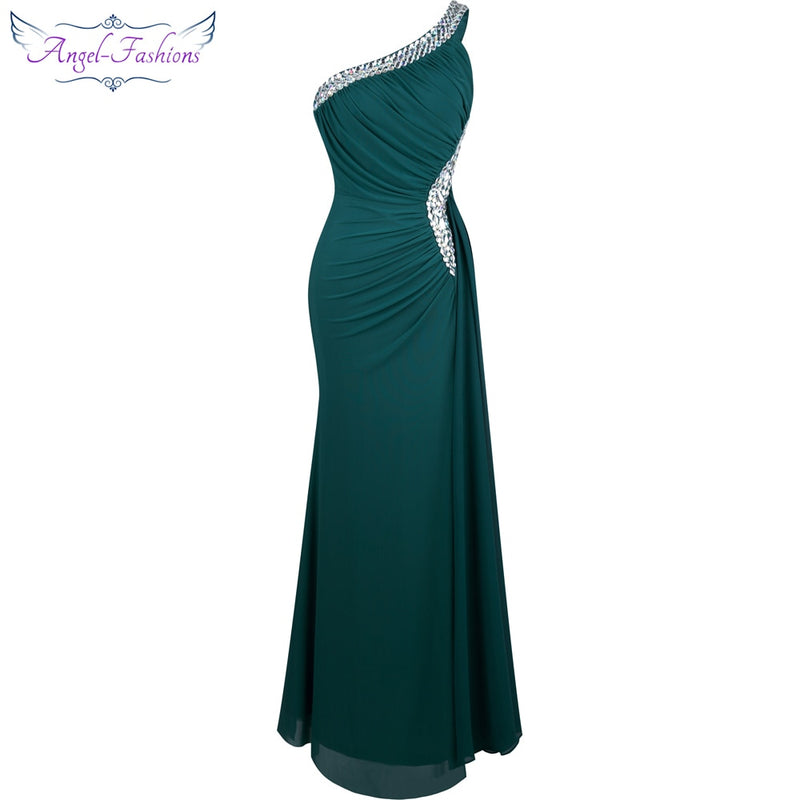 beading one shoulder backless silt pleat draped evening dress vestido de noiva