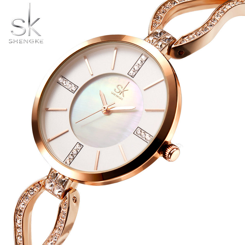 luxury brand women watches diamond dial bracelet wristwatch for girl elegant ladies quartz watch female dress watch sk
