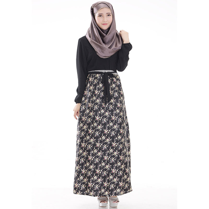 printed floral arabic women dress muslim woman wear turkish abaya islamic abaya