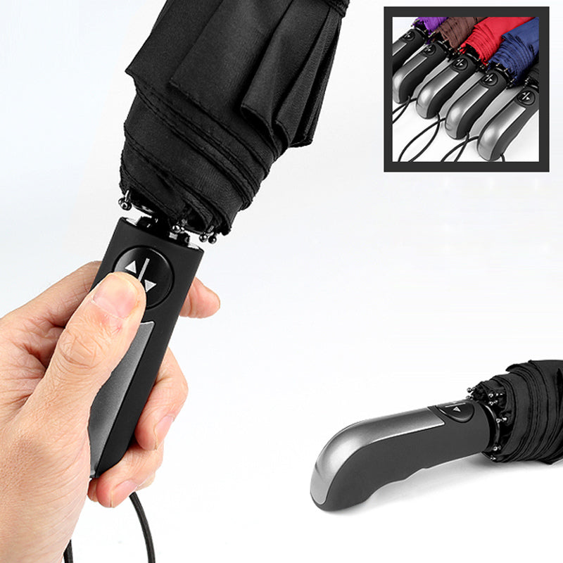 fully-automatic folding automatic umbrella rain women male auto luxury big windproof travel umbrellas for men rain black coating