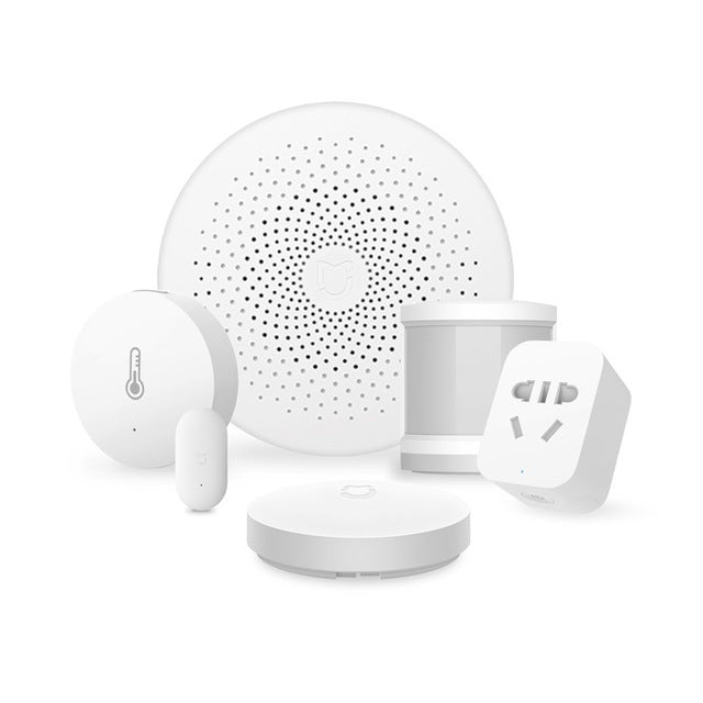xiaomi smart home sensor kit mijia gateway2 door window sensor human body sensor wireless switch humidity zigbee socket mi app 6 item basic socket