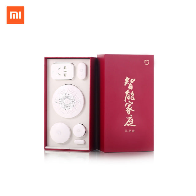 xiaomi smart home sensor kit mijia gateway2 door window sensor human body sensor wireless switch humidity zigbee socket mi app 5 item gift box