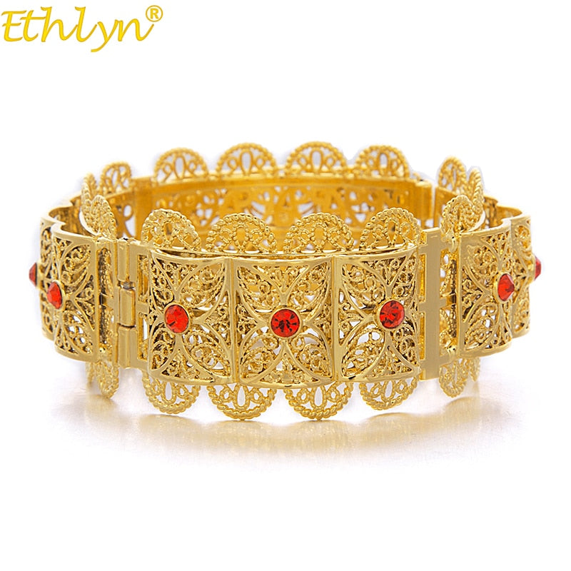 big bangle for women gold color dubai jewelry ethiopian bracelet red/blue/green/white arab middle east
