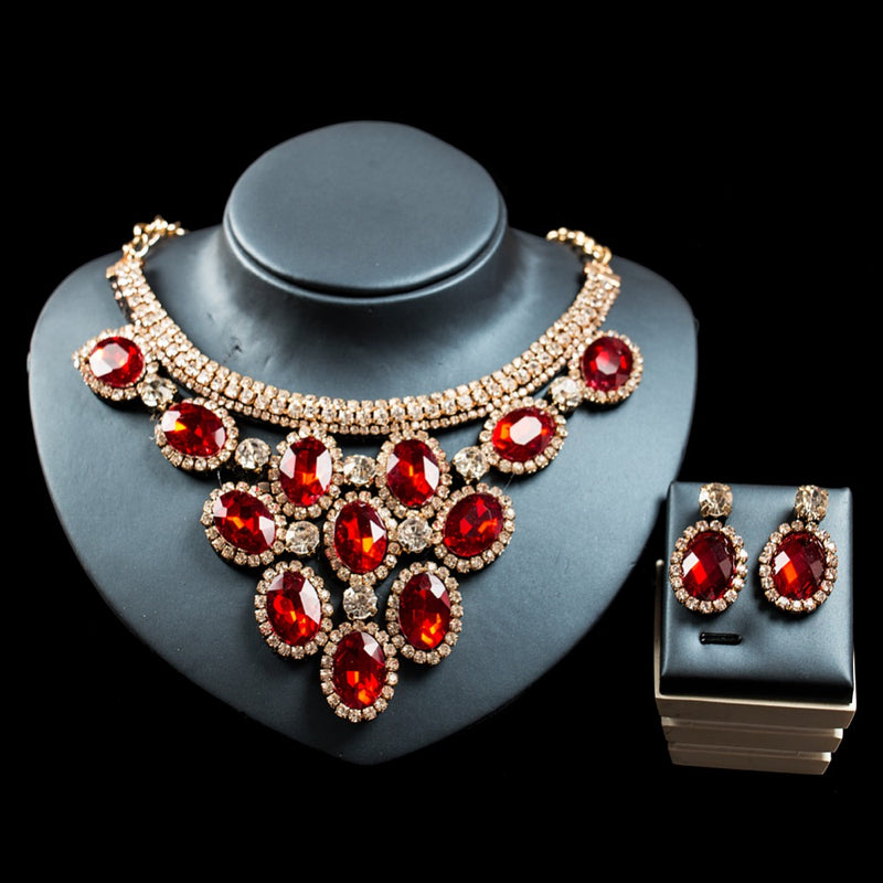 bridal crystal jewelry set