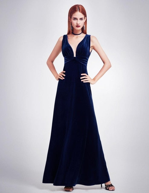 elegant new year velvet long evening dresses ever pretty ep07182 sexy double v neck christmas evening dresses formal gowns
