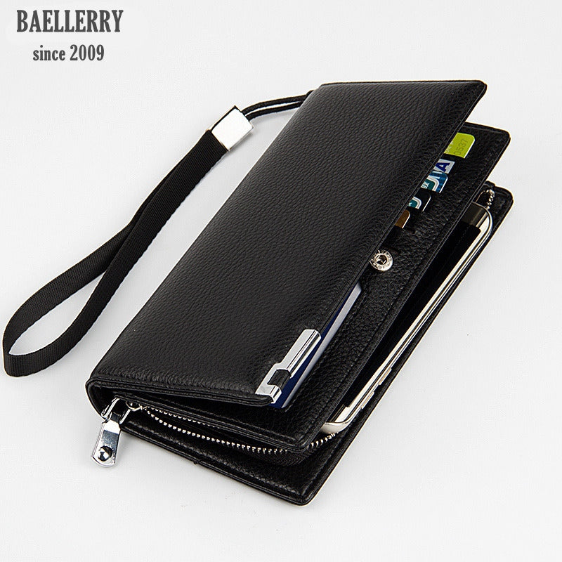 baellerry brand business wristlet smart wallet leather card holder male purse travel fashion men money wallets for credit card