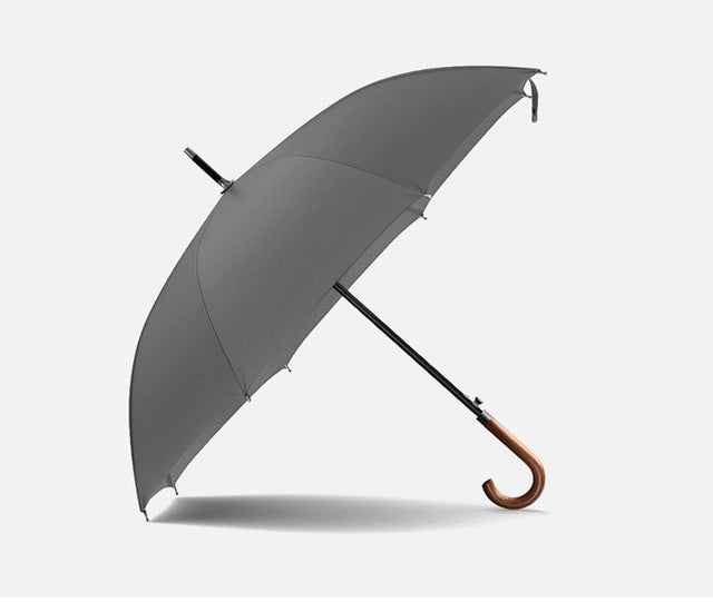 new arrival olycat brand long umbrella 8k windproof wooden handle large men umbrellas rain quality classic business paraguas gray
