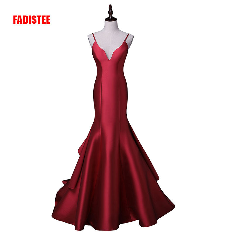 new arrival sexy evening party dresses satin long gown