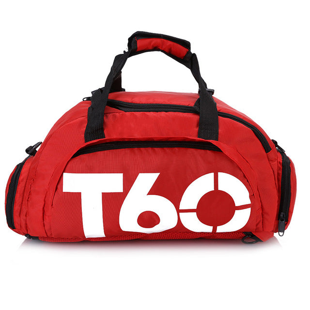 brand new men sport gym bag women fitness waterproof outdoor separate space for shoes pouch rucksack hide backpack sac de redwhite