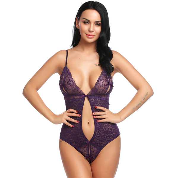 avidlove one piece sexy lingerie hot erotic teddies bodysuit women halter backless rivet bodysuit nightwear female sex underwear