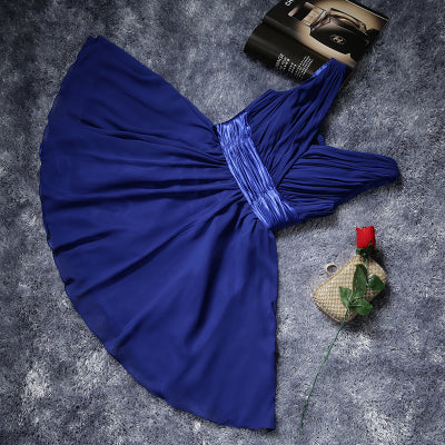 v-neck evening dress simple solid color pleat chiffon vestidos de festa prom dresses tailor custom made