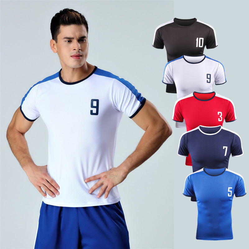new breathable retro models men's soccer jersey self-cultivation short-sleeved running t-shirt basketball football t-shirt hs