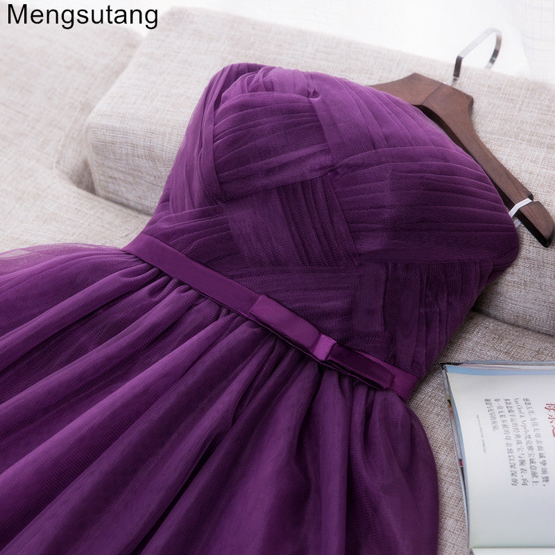 robe de soiree 2018 short purple strapless evening dresses vestido de noche vestito da sera gowns prom dresses party dresses