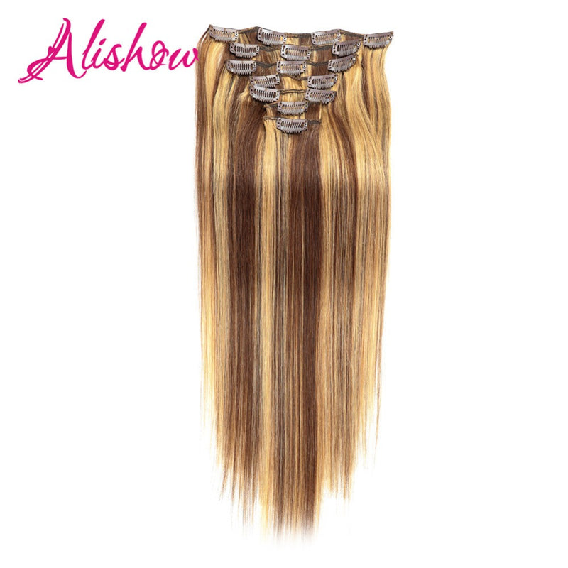 clip in human hair extensions straight full head set 7pcs 100g machine made remy hair clip ins 100% human hair extension