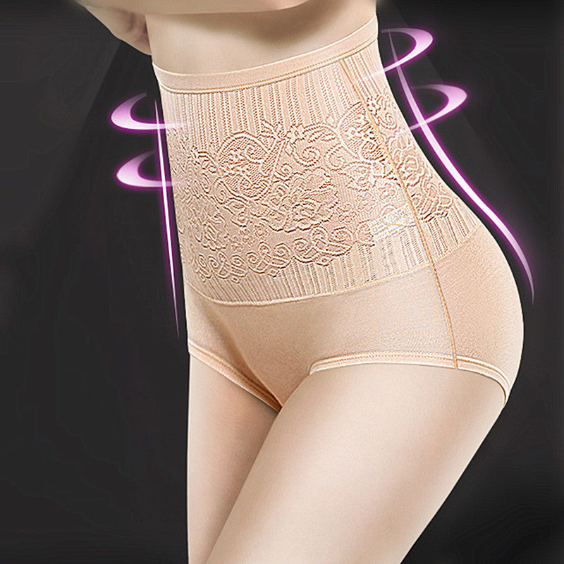 women cotton high waist underwear sexy lace woman panties shapewear abdomen hips slimming calcinha lingerie soft briefs seamless