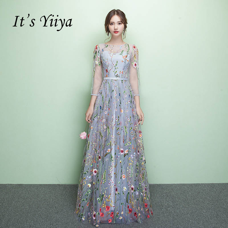 it's yiiya floral illusion backless print zipper a-line evening dresses floor length party gown