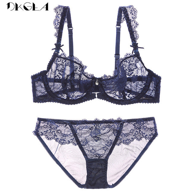 New Lace Lingerie Sets Plus Size 36 38 40 Ultrathin Sexy Underwear Set –  dkgea.shop
