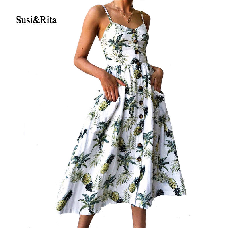 2018 women summer dress retro Womens Dresses New Arrival 2018 Summer Dot Print Casual Boho Dress Lad ZooM Apparel House