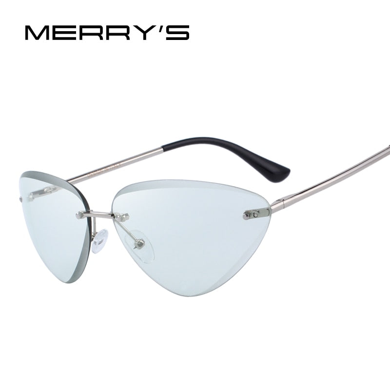 merry's design women rimless cat eye sunglasses gradient lens uv400 protection