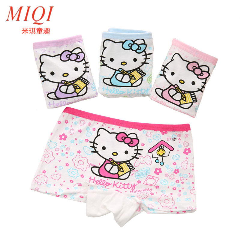 4pcs/lot new fashion kids panties girls' briefs female child underwear lovely cartoon panties children clothing