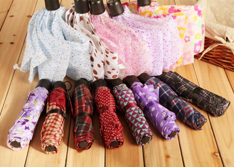 creative portable mini household items short handle umbrella folding umbrella couple fashion sun umbrella color