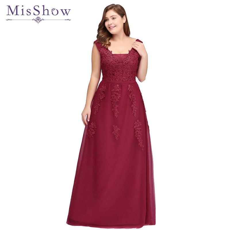 vestido de festa red lace v-neck lacing long plus size evening dress the bride applique party sexy backless prom dresses