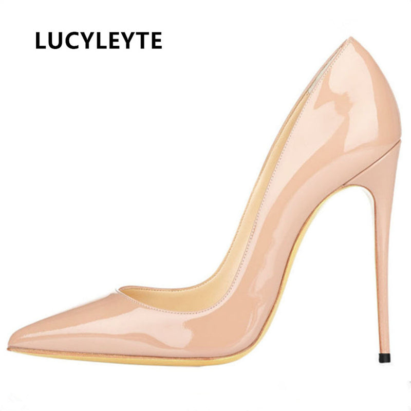 european and american fashion patent leather shoes shallow mouth high-heeled mary jane shoes pointed 12/10/8.5 cm high heels