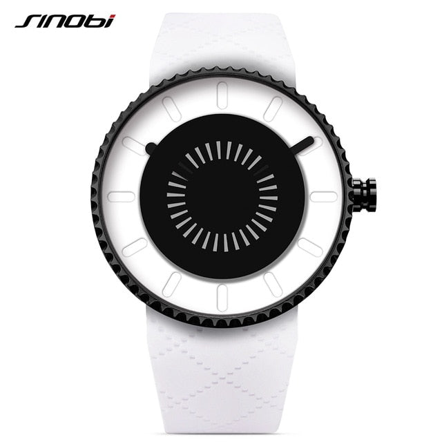 modern creative watch men women sport fashion unique gear design case waterproof health silicone band quartz watches whitesilicine02 / china