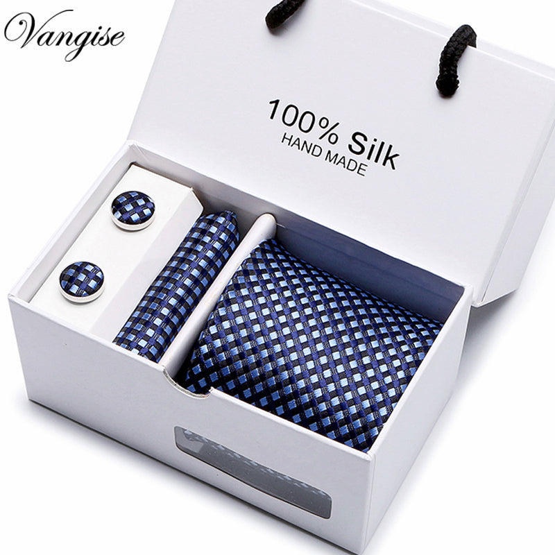 new plaid men ties set extra long size 145cm*8cm necktie navy blue paisley silk jacquard woven neck tie suit wedding party