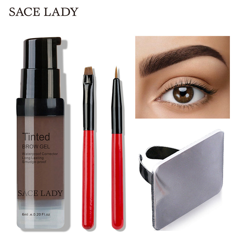 waterproof eyebrow shadow henna makeup enhancer tint brush kit eye brow gel cream make up set paint tool wax cosmetic