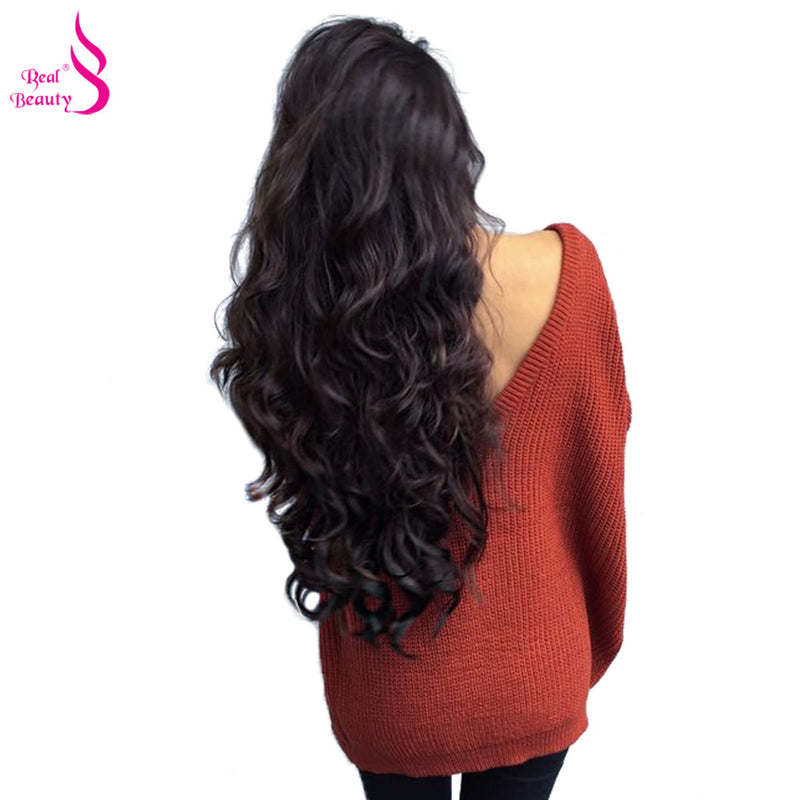 real beauty human hair weave bundles brazilian body wave 4 bundles non remy brazilian hair extensions natural black 8"-30"