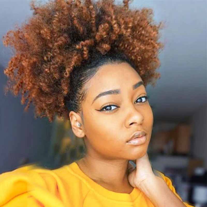 synthetic curly hair ponytail african american short afro kinky curly wrap synthetic drawstring puff pony tail hair extensions