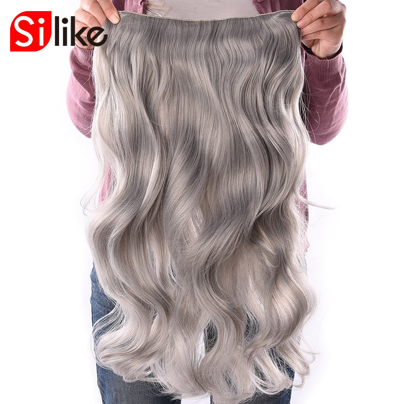 190g wavy clip in hair extensions blonde 24 inch 17 colors available synthetic heat resistant fiber 4 clips/piece