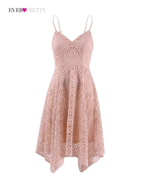 new bridesmaid dresses ever pretty women's wedding a-line lace pink backless v-neck cheap homecoming party dresses