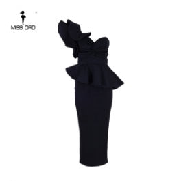 women sexy bodycon off shoulder bandage dresses female ruffles backless elegant club dress vestido