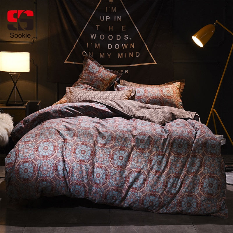 european vintage style bedding set mandala print