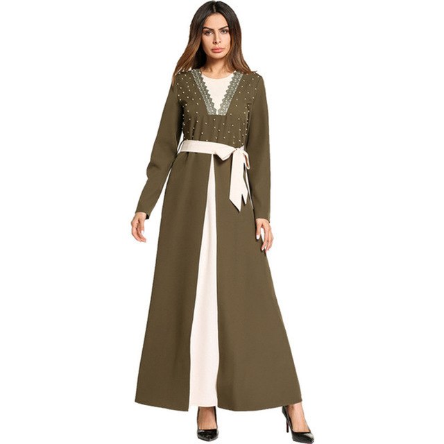 ramadan arab women fashion frock casual middle east robe o-neck long sleeved loose muslim abaya chiffon party long dress
