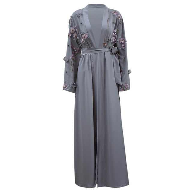 uae abaya dubai kaftan arab islam women long floral muslim kimono cardigan