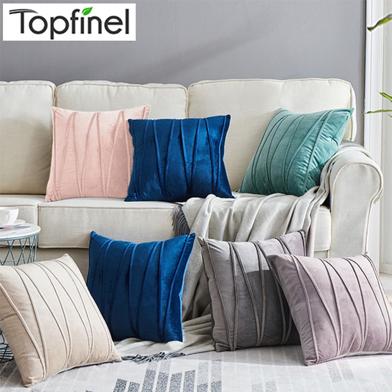 velvet striped decorative throw pillow cover / pillowcases 45x45cm
