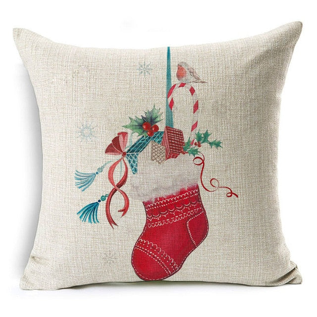 christmas gift deer car mushroom cushion cover decorative throw pillow case 43x43 cm / 5
