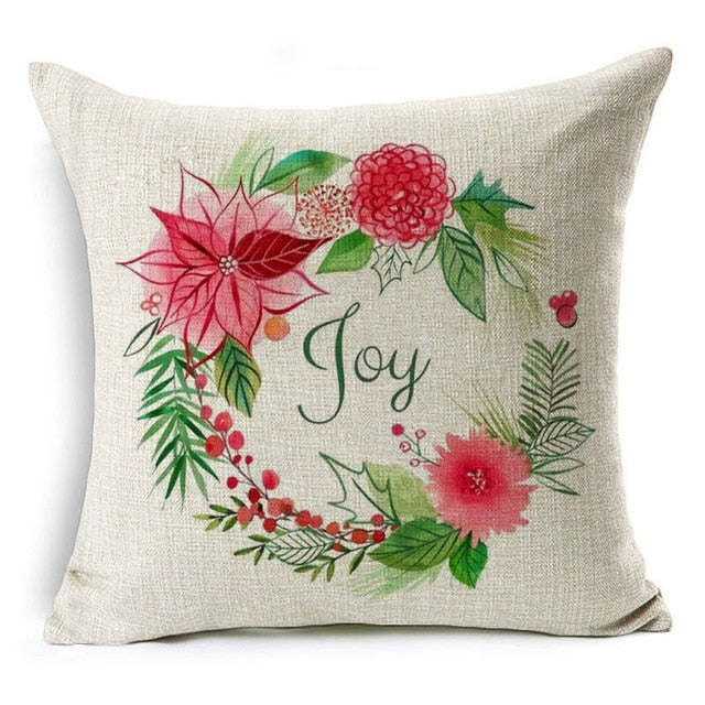 christmas gift deer car mushroom cushion cover decorative throw pillow case 43x43 cm / 10