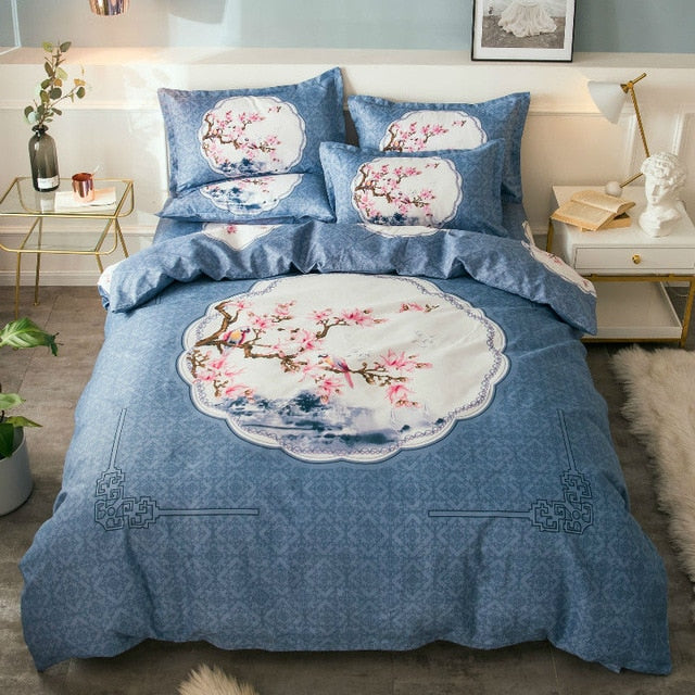 cotton cartoon rainbow unicorn bedding set for kids